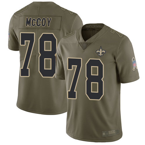 Men New Orleans Saints Limited Olive Erik McCoy Jersey NFL Football #78 2017 Salute to Service Jersey->new orleans saints->NFL Jersey